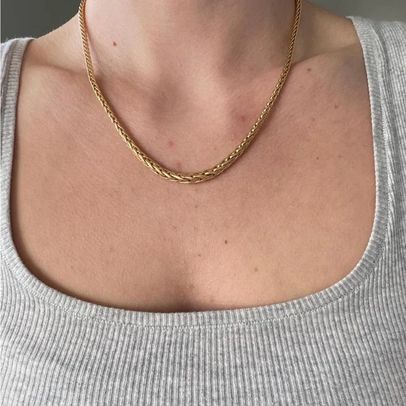 Elegant 14K Graduated Wheat Necklace - Picture 5 of 8